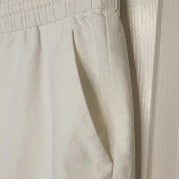 NWOT J.Crew Women's Cream Linen Blend Slim Wide Leg Drawstring Pant Size 12 - Picture 5 of 8